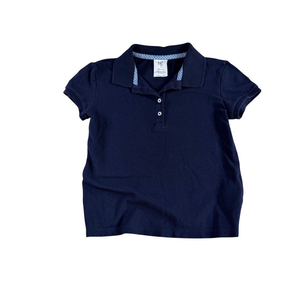 Gap Kids Girls Navy Organic Cotton Pique Polo Shirt Size S - School Uniform